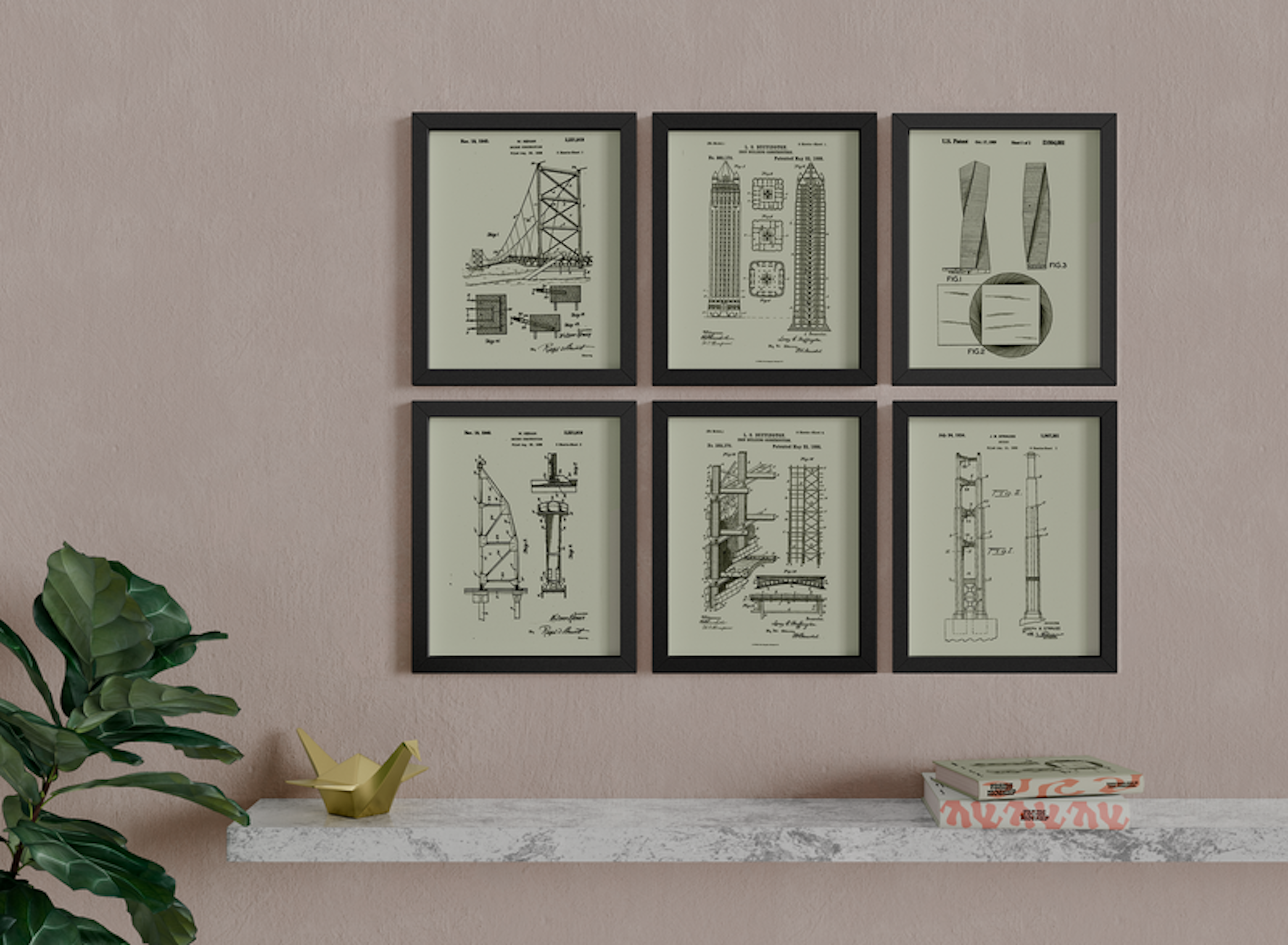 Construction Decorative Patent Posters